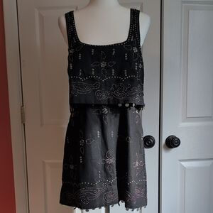Free People Seven Wishes Black Mini Dress NWT